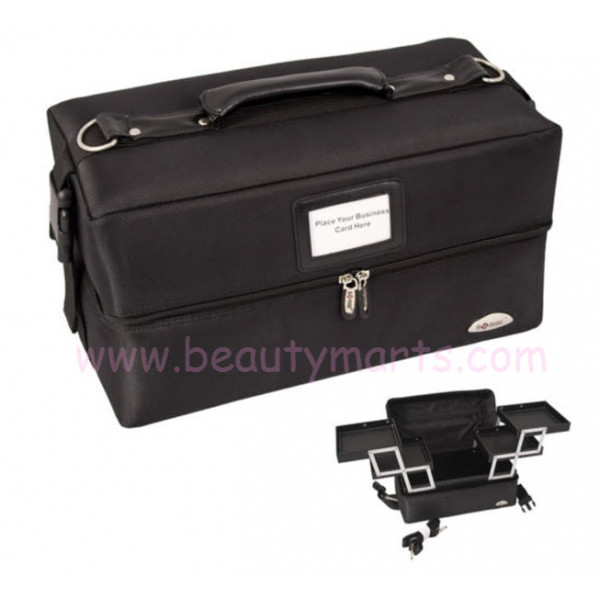 2-Tiers Soft Sided Professional Cosmetic Organizer Makeup Case (WB-18B)